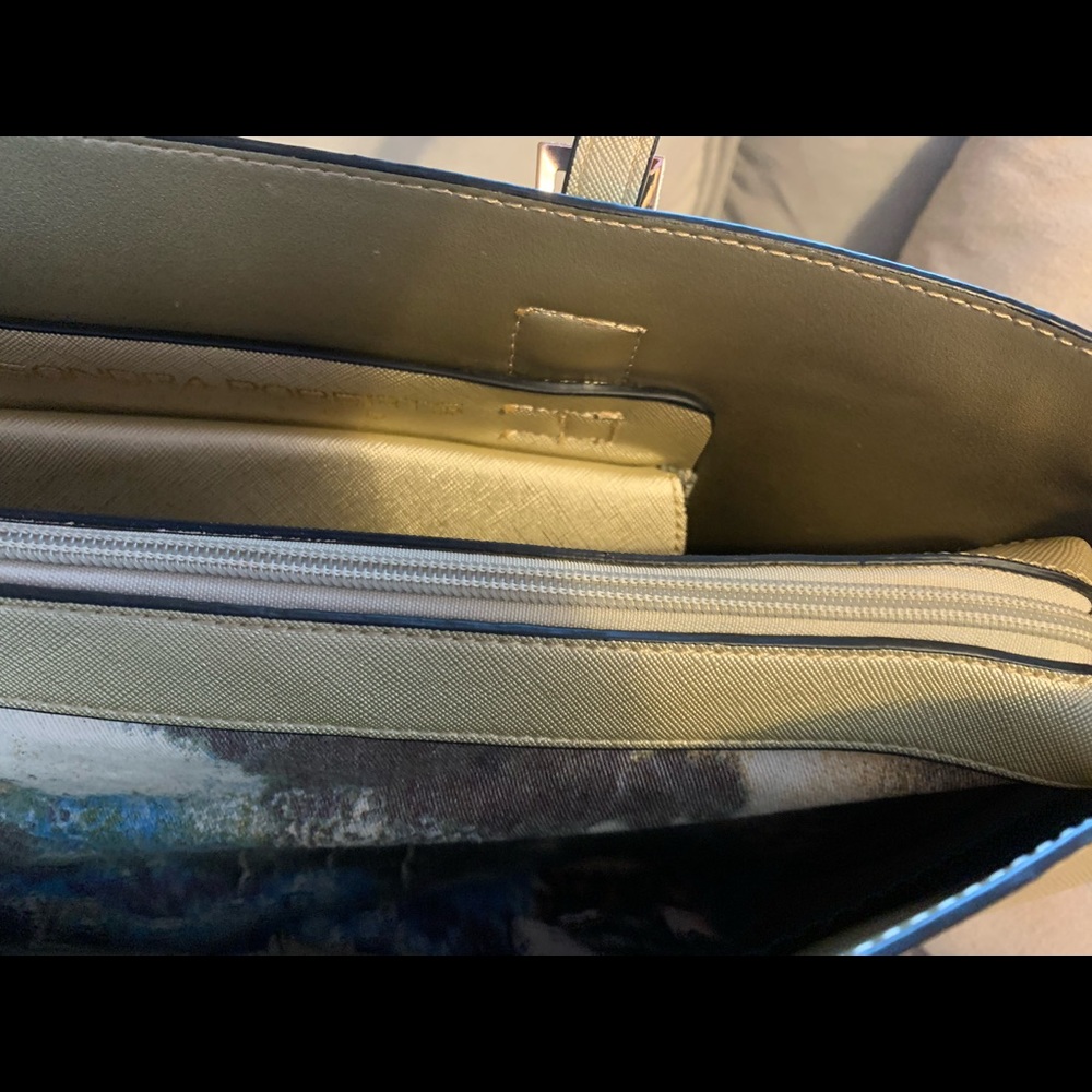 Sondra Roberts large gold tote with removal clutch.